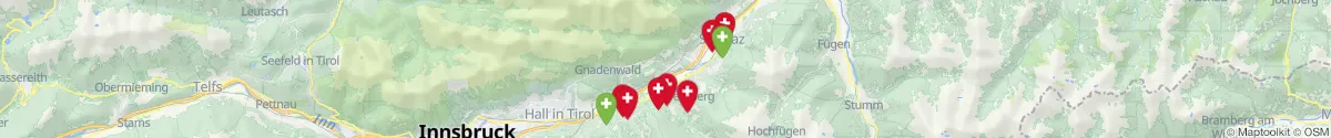 Kartenansicht für Apotheken-Notdienste in der Nähe von Vomp (Schwaz, Tirol)